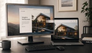 Espacio de trabajo profesional con herramientas para planificar mejoras de un sitio web.